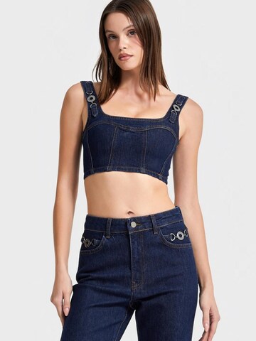 IT'S BASIC Top 'Cropped Denim Top' in Blue