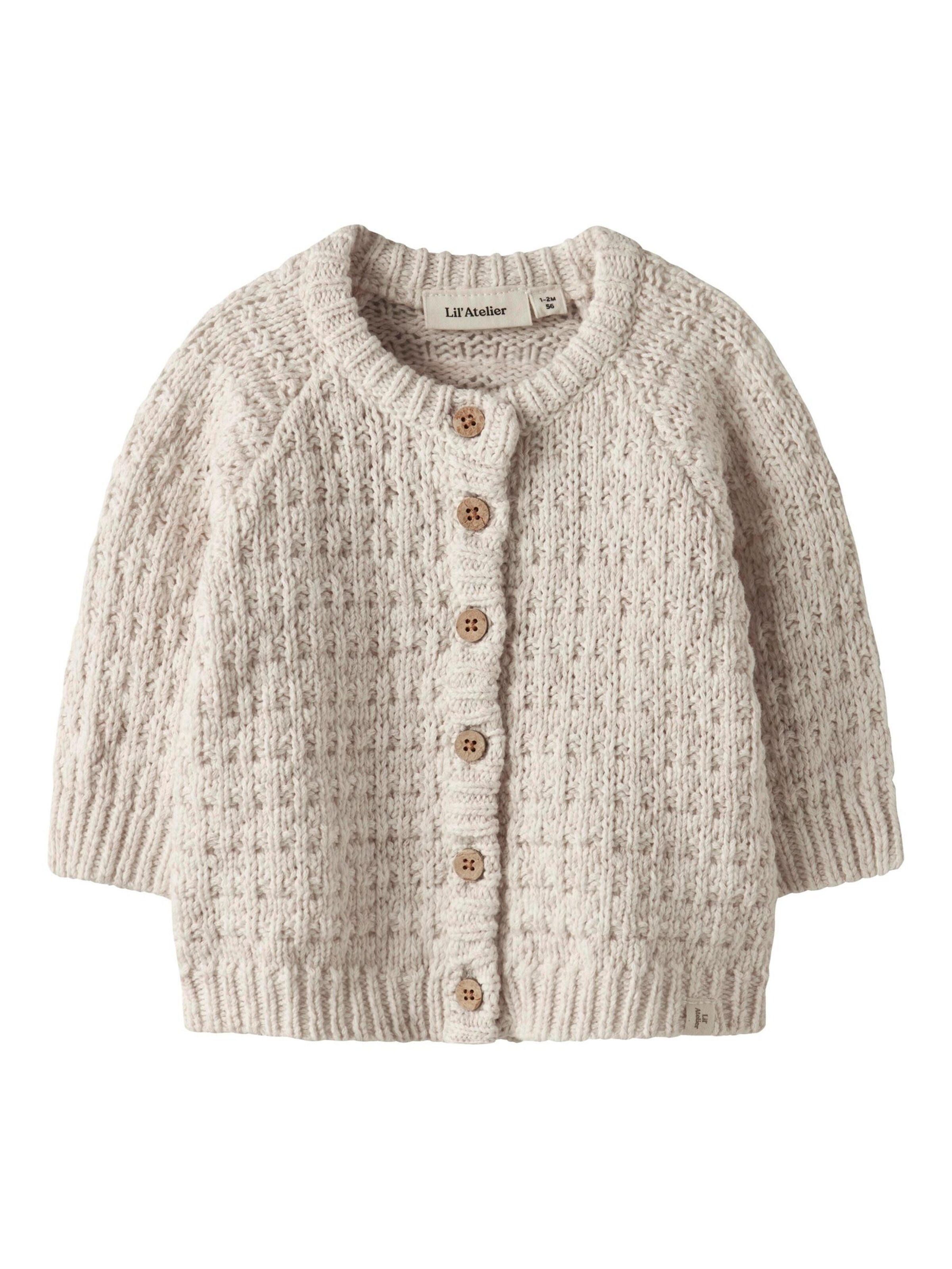 Lil'Atelier Strickjacke in weiß, Produktansicht