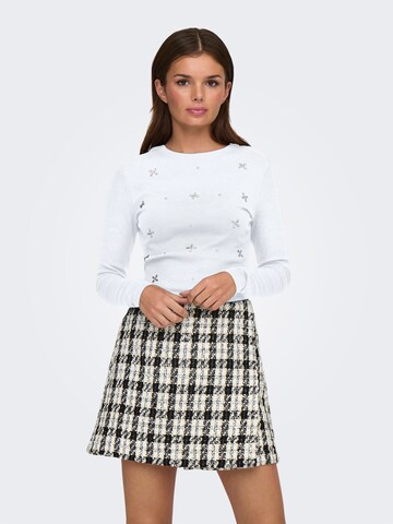 ONLY Shirt 'ONLVAL' in Wit: voorkant