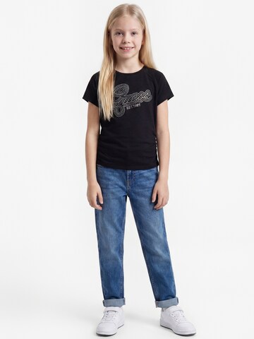 GUESS - Camiseta en negro: frente