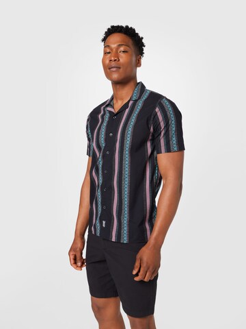 HOLLISTER Regular fit Button Up Shirt in Black: front