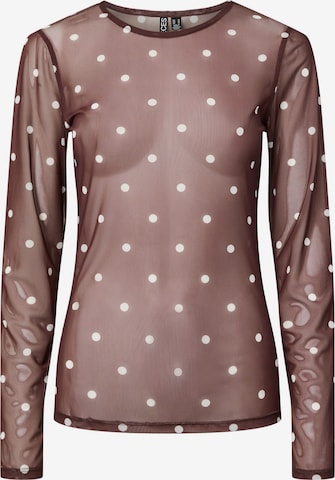 PIECES Shirts 'PCDORTHEA MESH' i brun: forside
