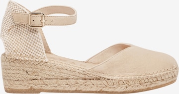 Alhamas - Sandalias con hebilla 'Alpargata Cuña 5 cm' en beige: frente