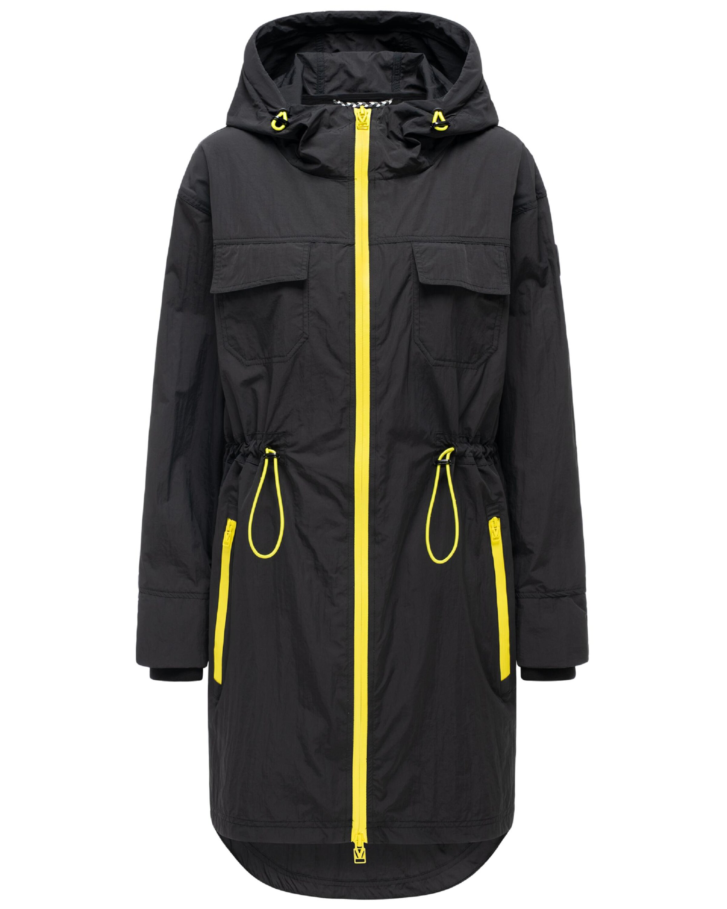 MARIKOO Tussenparka 'Trüffelbonbon 16' in de kleur Geel / Zwart, Productweergave