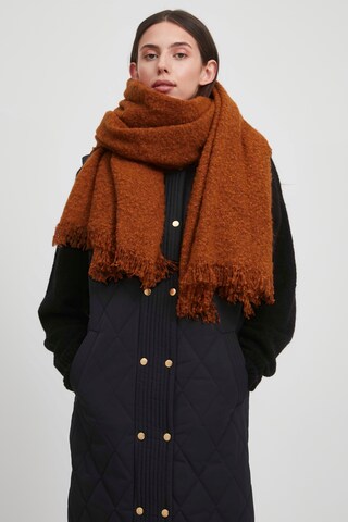 ICHI Scarf 'ABEA' in Brown: front