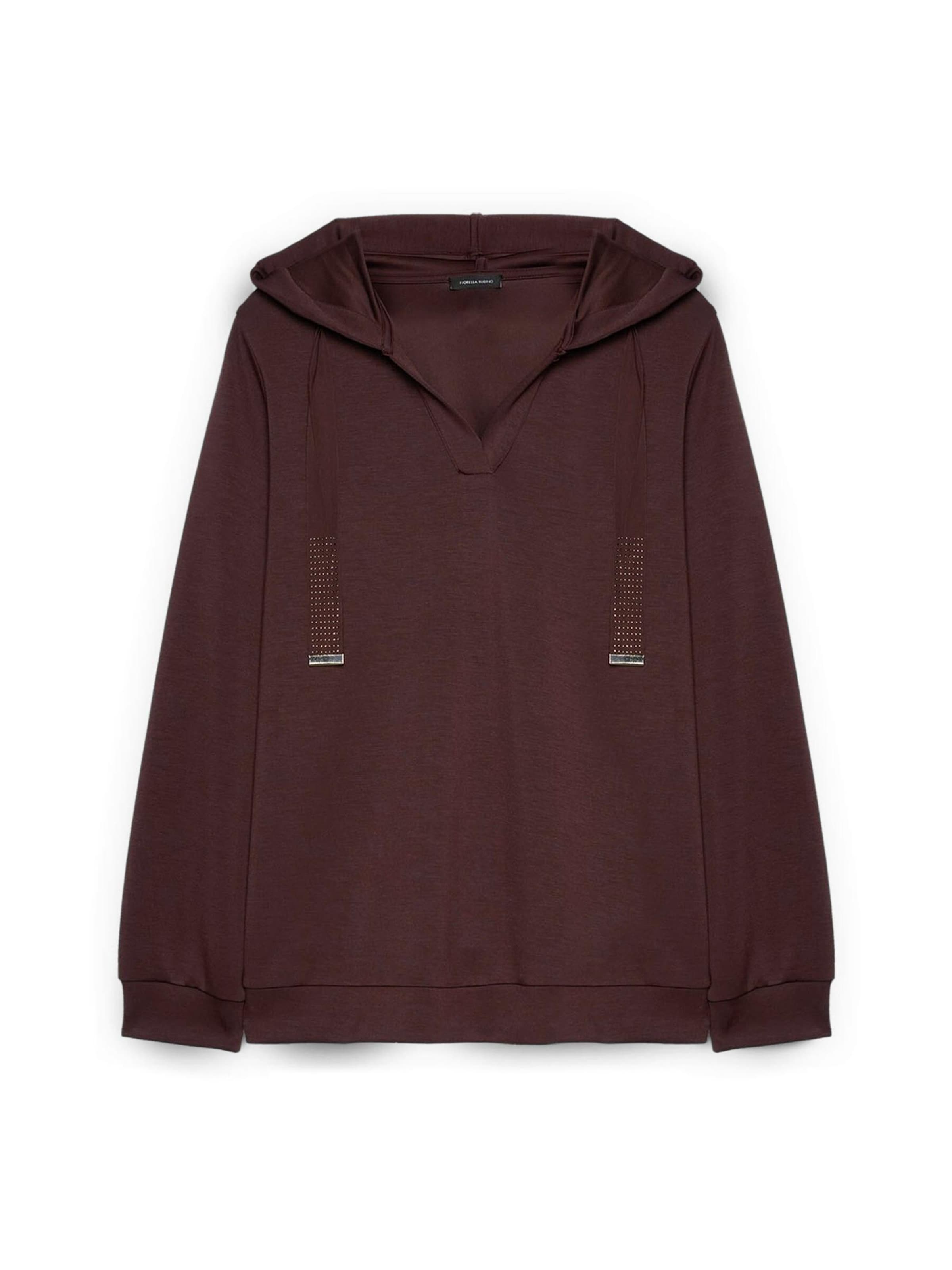Fiorella Rubino Sweatvest in Bruin: voorkant