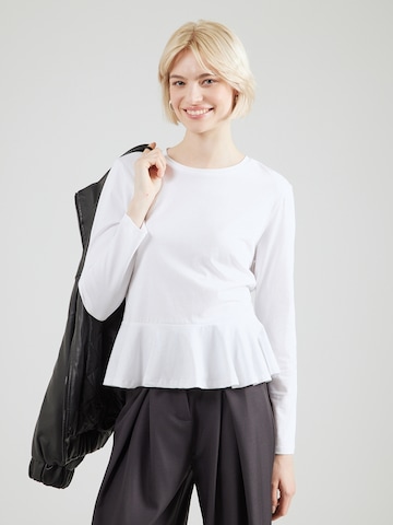 PIECES Paita 'PCDANILLA PEPLUM' värissä valkoinen: etupuoli