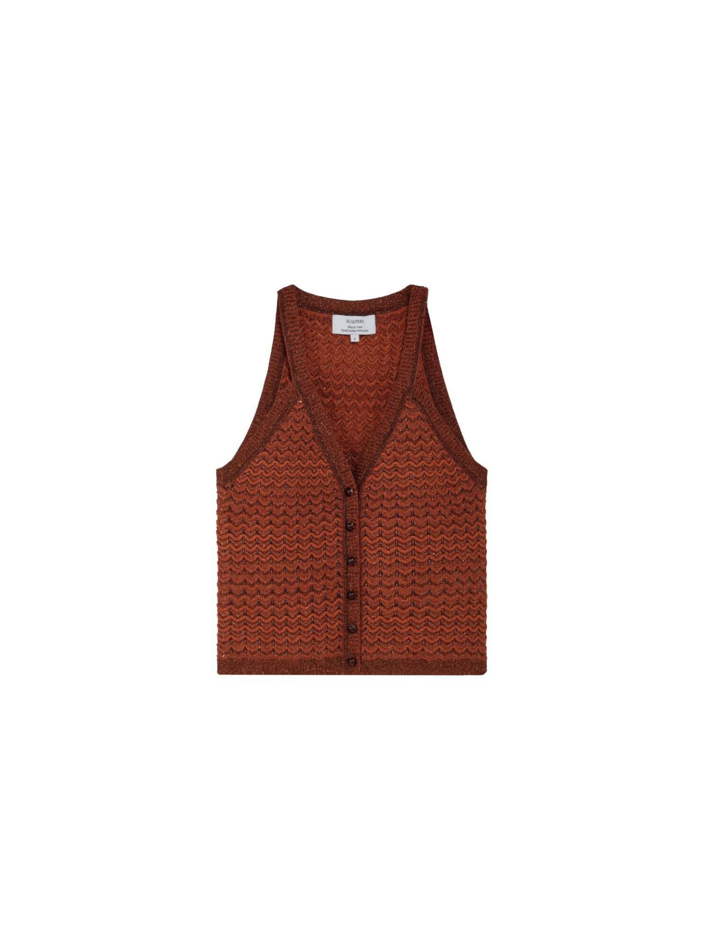 Scalpers Pleten brezrokavnik | rdeča barva: sprednja stran