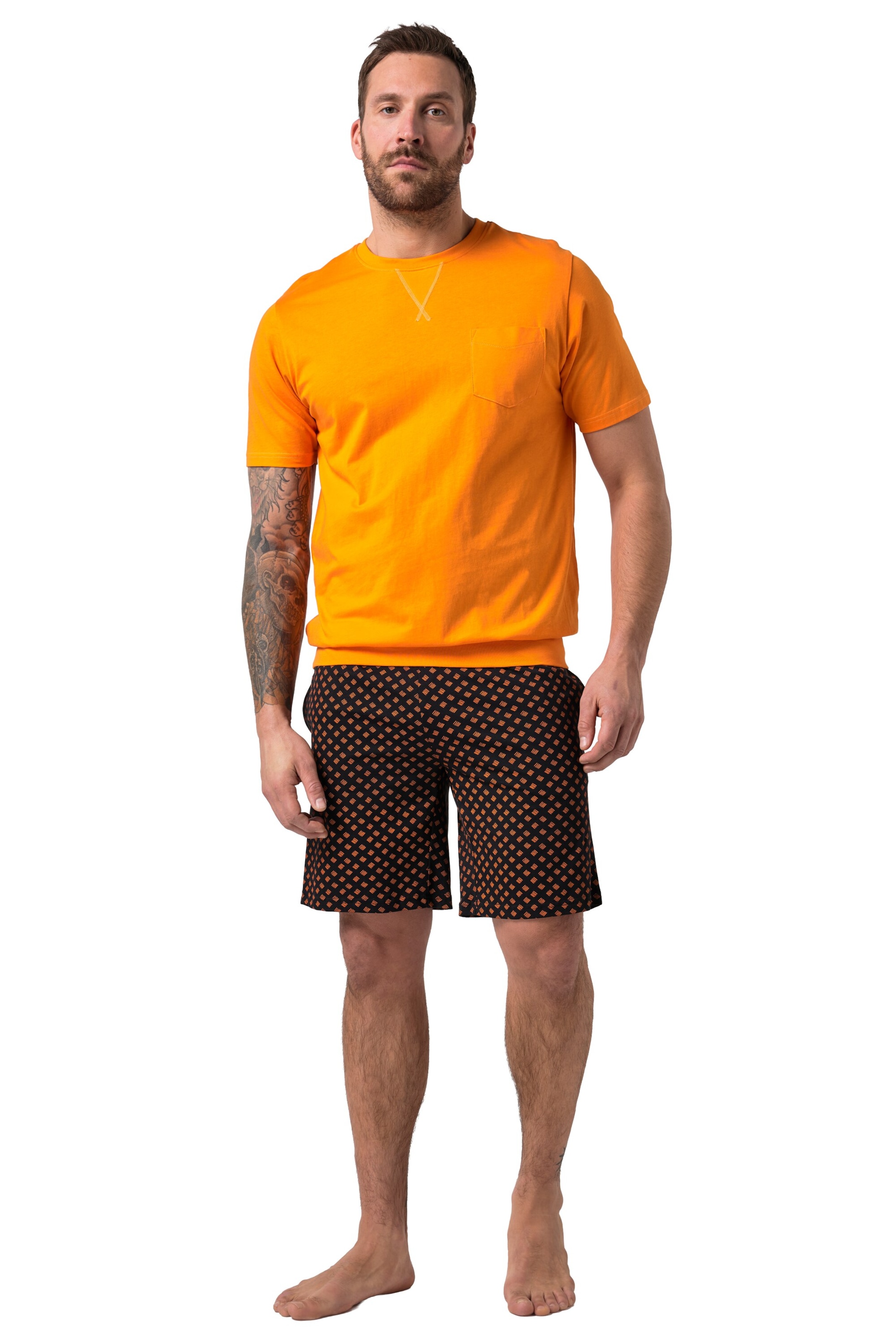 JP1880 Pyjama kort in Oranje: voorkant