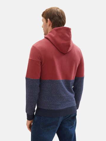 TOM TAILOR Zip-Up Hoodie in Red