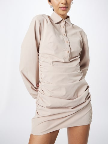 Misspap Платье-рубашка 'Poplin' в Серый