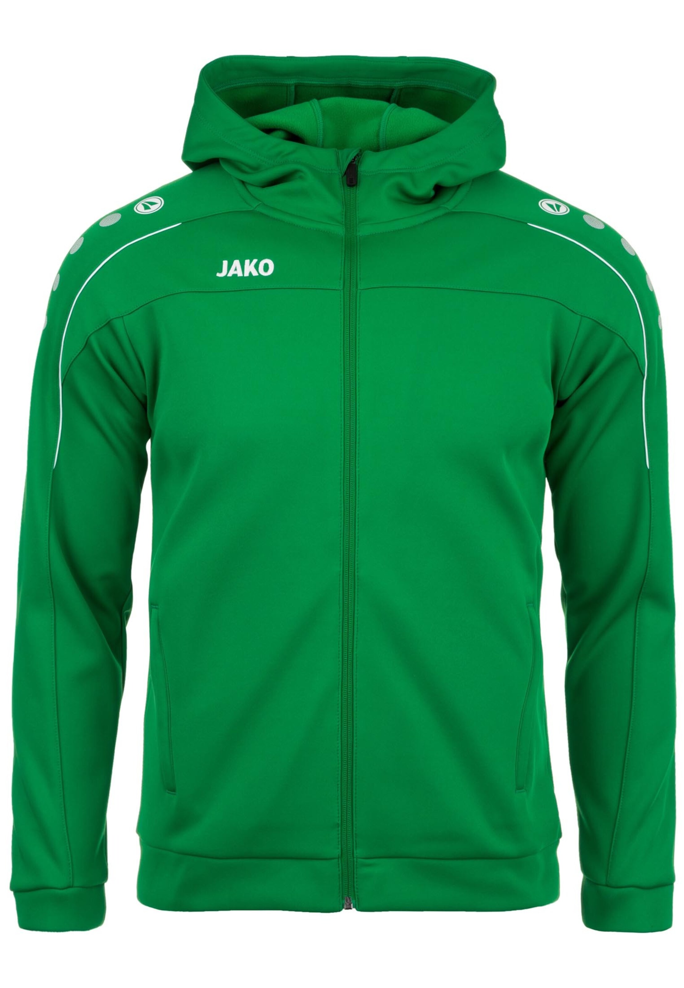 JAKO Sportsweatjacke 'Classico' in Grün: Vorderseite