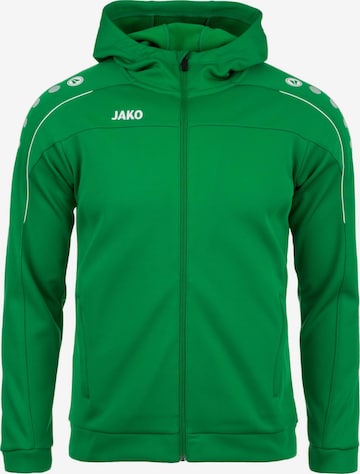 JAKO Athletic Zip-Up Hoodie in Green: front