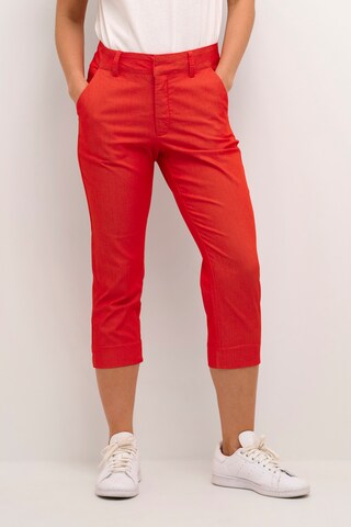 Kaffe Slimfit Broek 'Lea' in Rood: voorkant