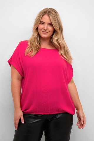 KAFFE CURVE Blouse 'Ami' in Roze: voorkant