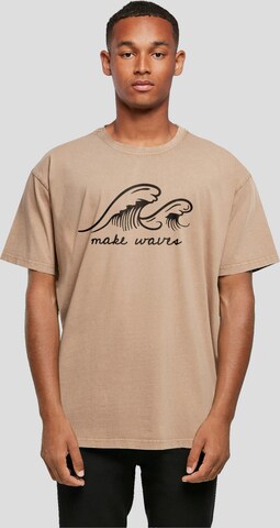 T-Shirt 'Summer - Make waves' Merchcode en beige : devant