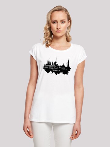 T-shirt 'Cities Collection - Hamburg skyline' F4NT4STIC en blanc : devant
