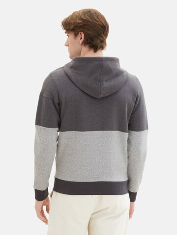 TOM TAILOR Zip-Up Hoodie in Grey