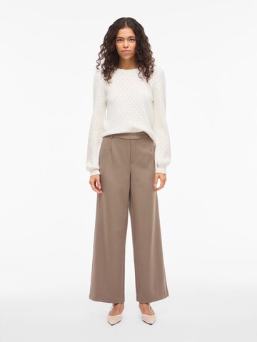VILA Wide leg Παντελόνι 'VIVarone' σε καφέ