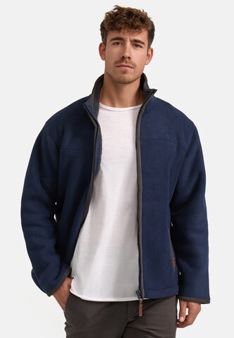 INDICODE JEANS Fleece jas 'Emilos' in Blauw: voorkant