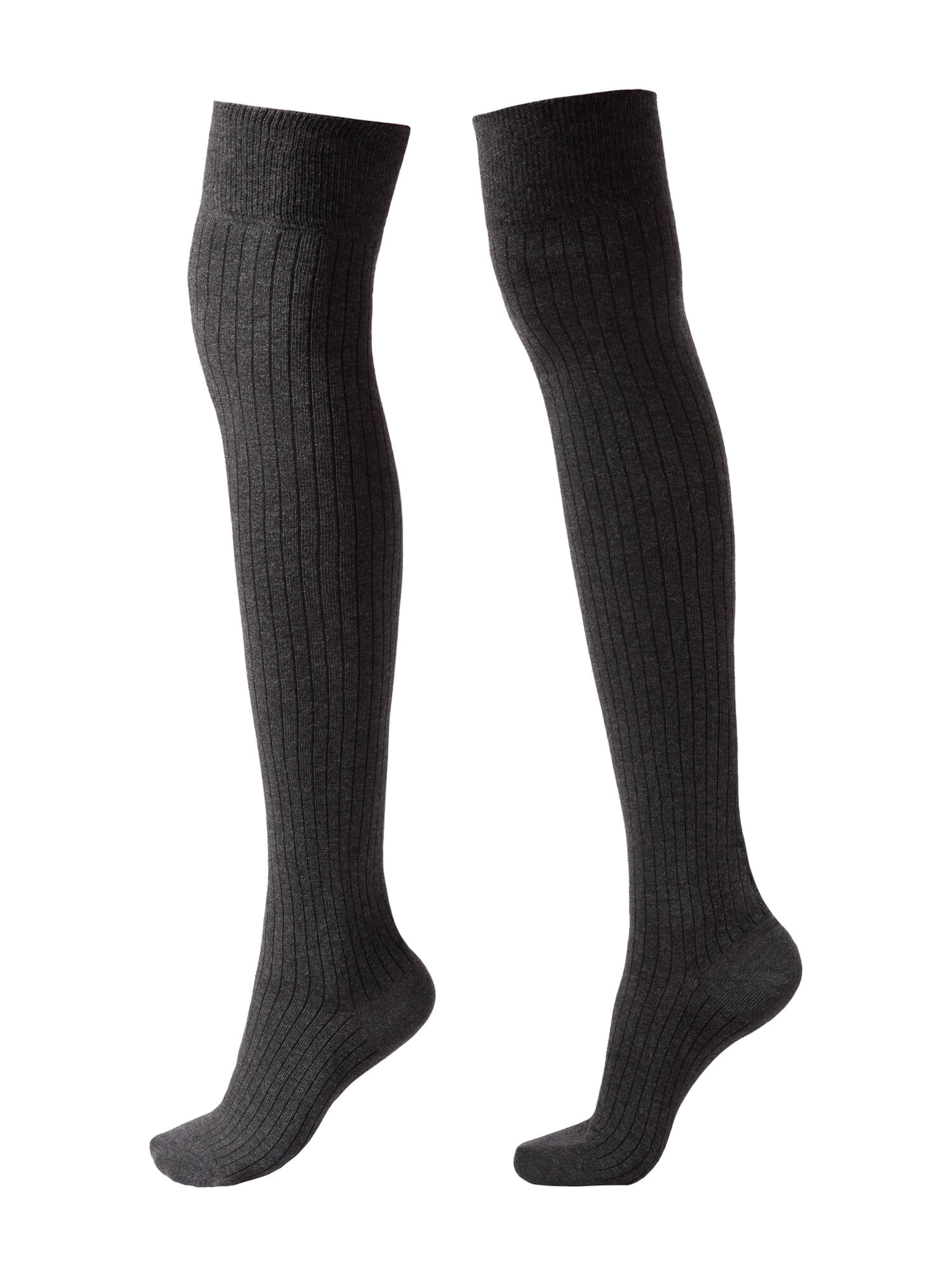 CALZEDONIA Overknee Strümpfe in Grau: Vorderseite