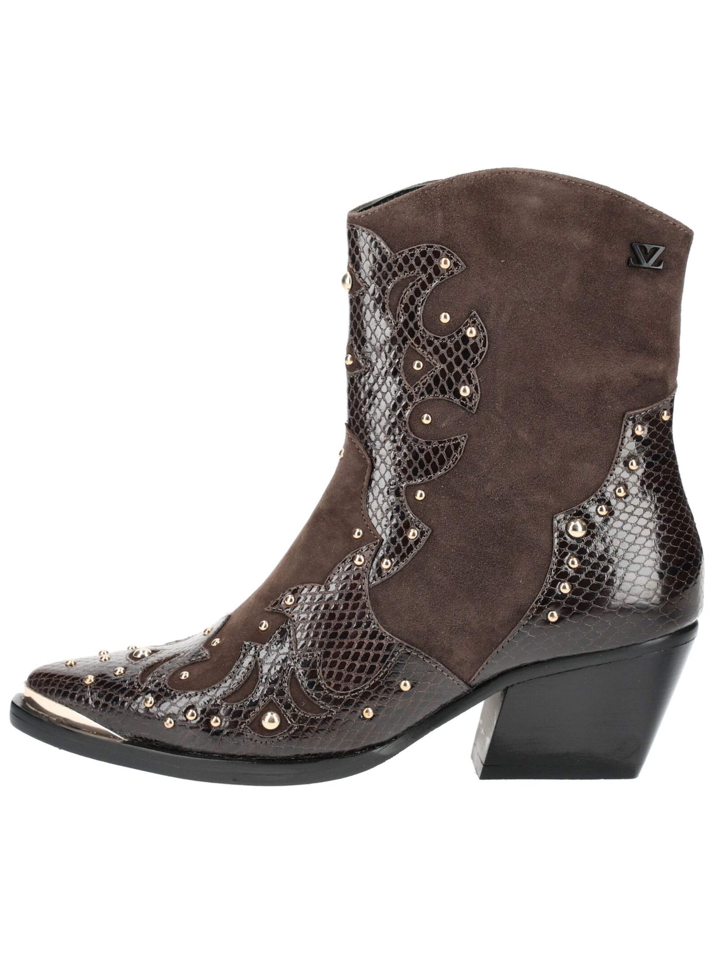 Bottes de cowboy LAZAMANI en marron : sur le côté