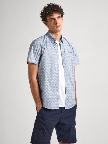 Pepe Jeans Regular fit Button Up Shirt 'PORTLAND' in Blue: front