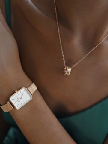 Daniel Wellington Analog Watch 'Quadro Pressed Melrose RG White' in Gold