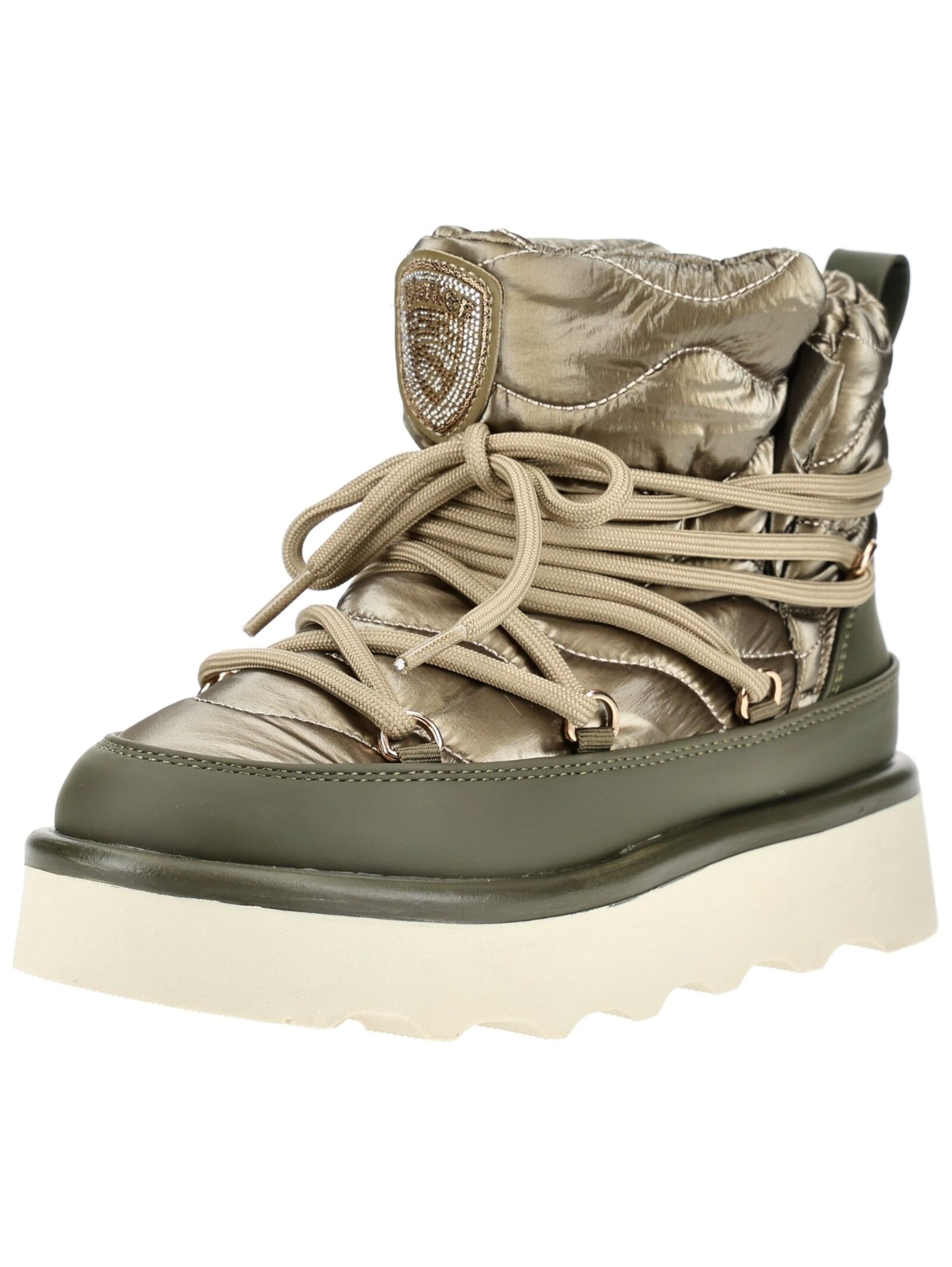 Stivaletto stringato di Blauer.USA in oro: frontale