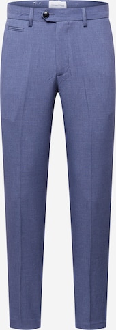 Lindbergh Slim fit Pleated Pants in Blue: front