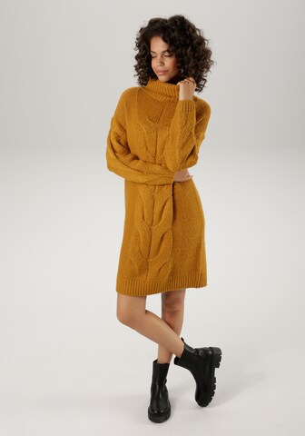 Aniston CASUAL Strickkleid in Gelb