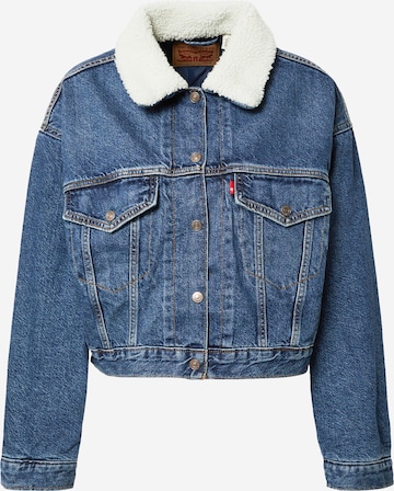 LEVI'S ® Between-Season Jacket 'Cropped Loose Sherpa' in Blue: front