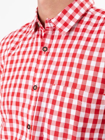 HerzSticht Traditional shirt 'Hochries' in Red