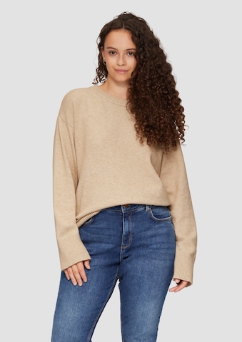 Pull-over QS en beige : devant