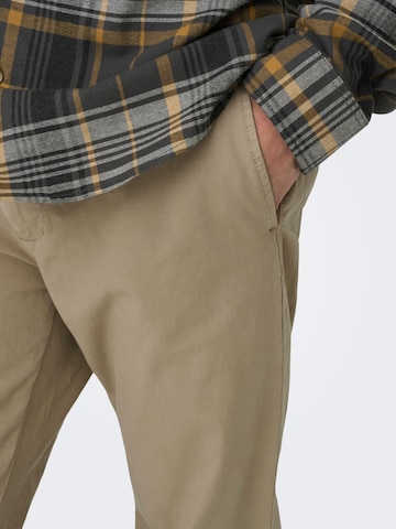 Only & Sons Regular Broek in Beige