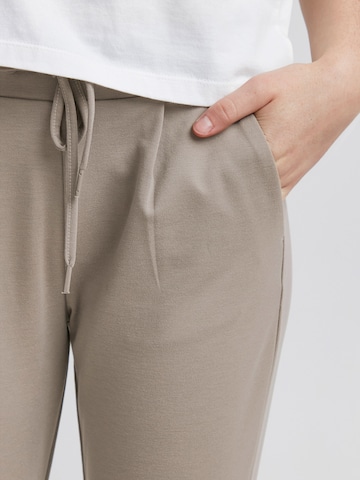 ICHI Slim fit Pleat-Front Pants 'KATE' in Grey