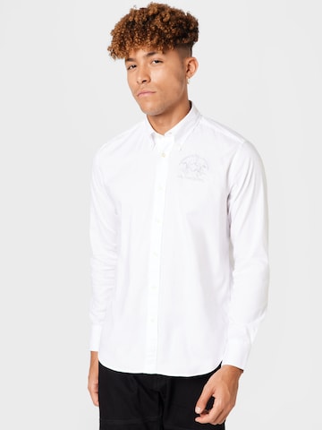 La Martina Regular fit Overhemd 'Raf' in Wit: voorkant