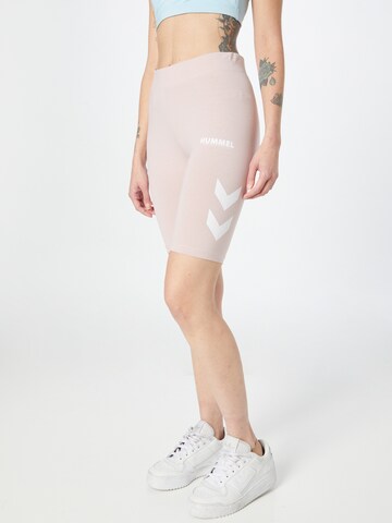 Hummel - Skinny Calças de desporto 'Legacy' em rosa: frente