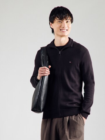 TOMMY HILFIGER Strickjacle 'Essential' in Schwarz: Vorderseite
