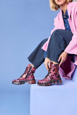 Bottines à lacets Rieker en rose