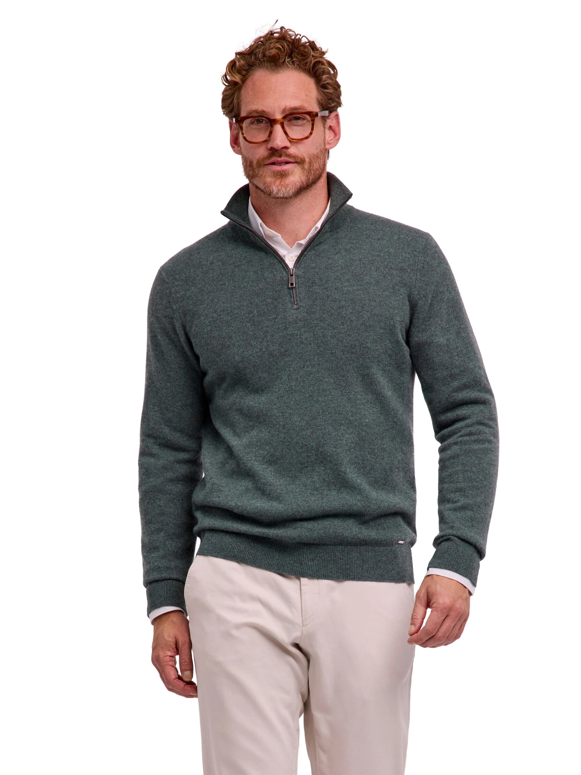 FALKE Pullover 'Pure Cashmere'‌‌ in Grün: Vorderseite