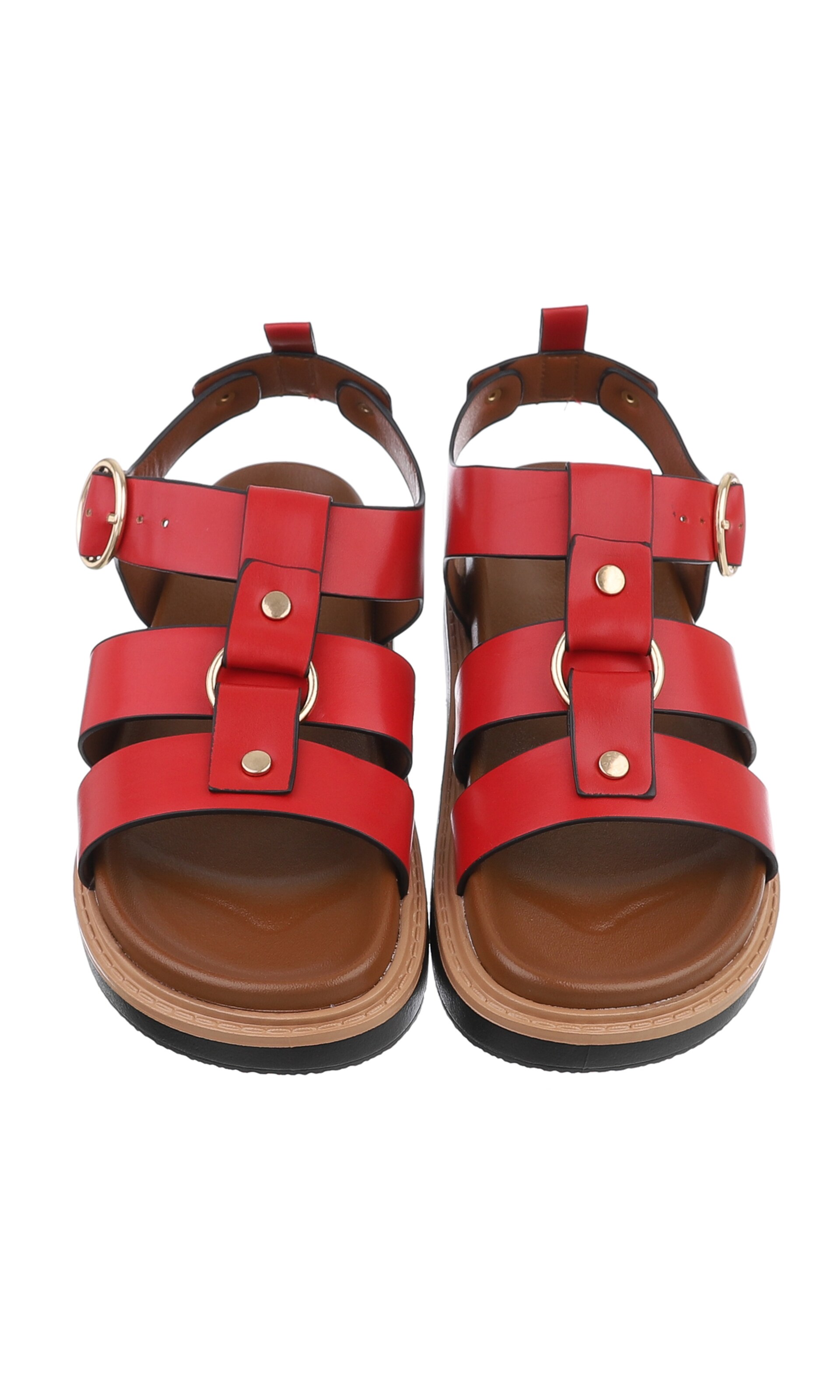 Ital-Design Strap Sandals in Red