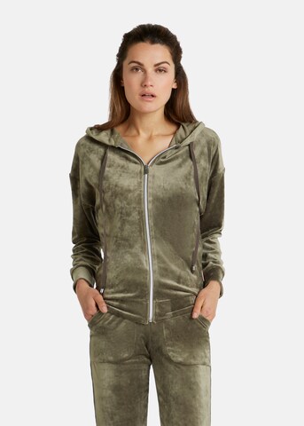 Nicowa Zip-Up Hoodie 'Compano' in Green: front