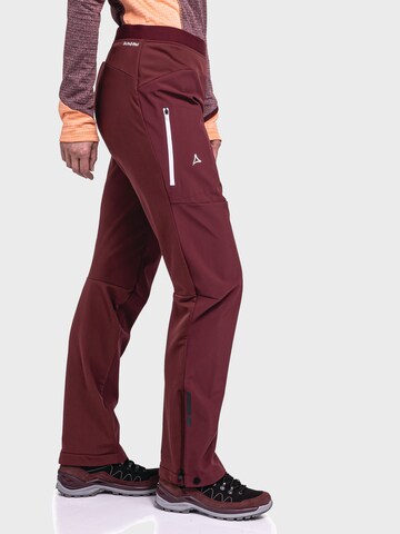 Schöffel Regular Outdoor trousers 'Softshell Pants Rinnen L' in Red
