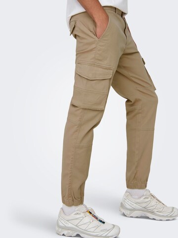 Only & Sons Tapered Cargobukser 'Carter' i beige