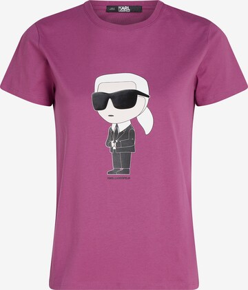 T-shirt ' Ikonik ' Karl Lagerfeld en violet : devant