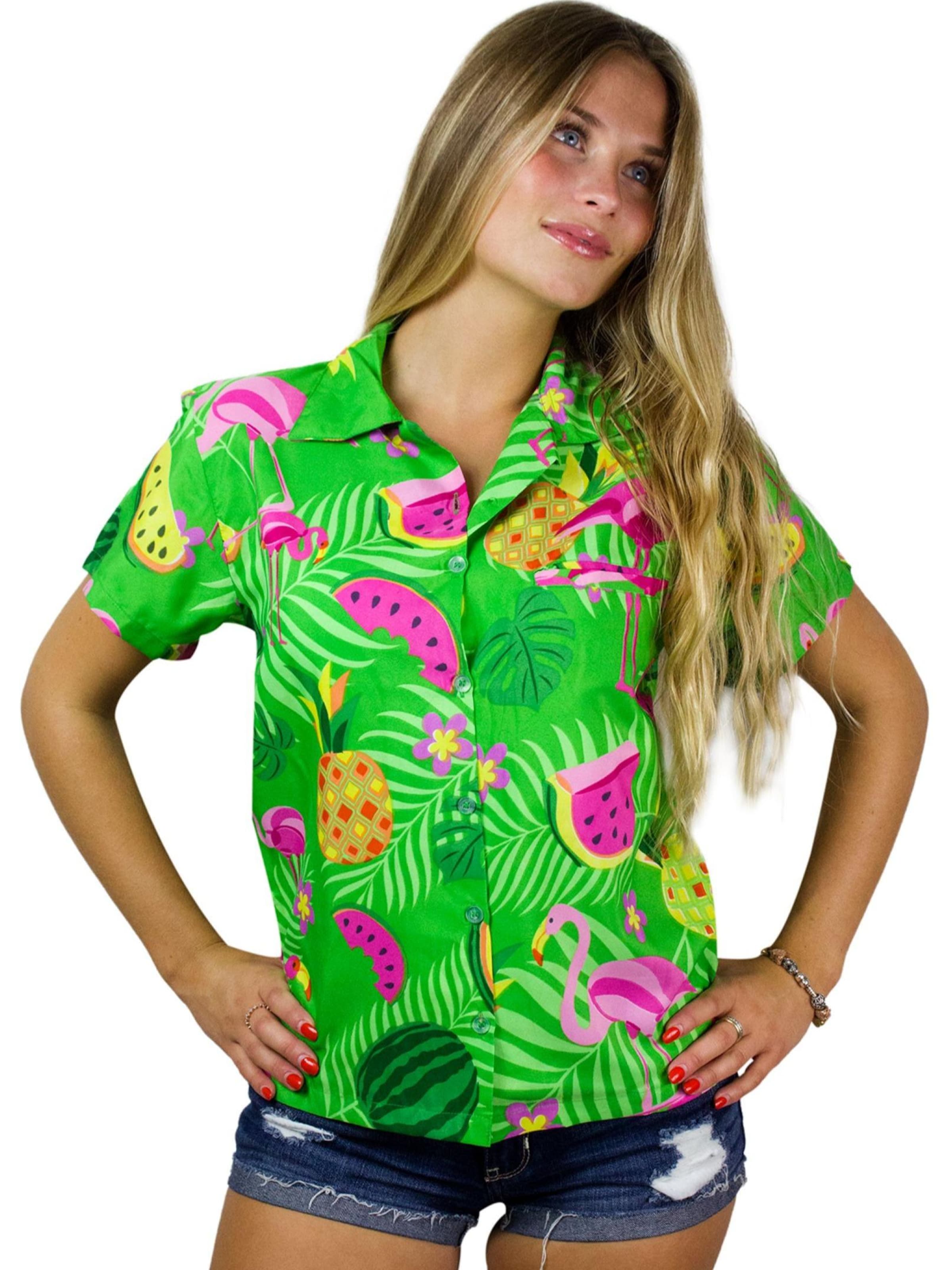 King Kameha Bluse 'Flamingo Melone'‌ in Grün