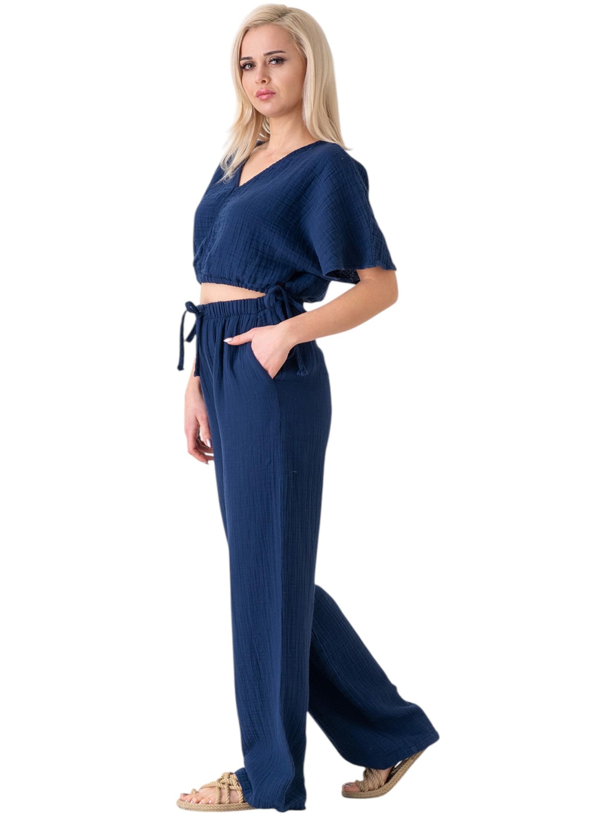 Wide leg Pantaloni 'Eleni' di WENOR in blu