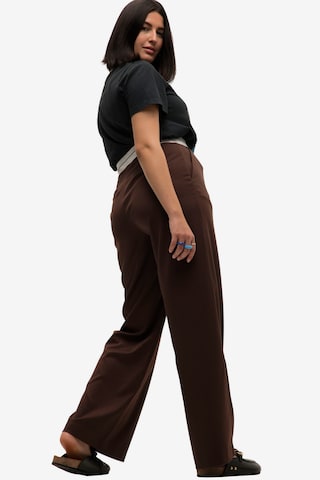 Studio Untold Wide leg Pleated Pants in Brown