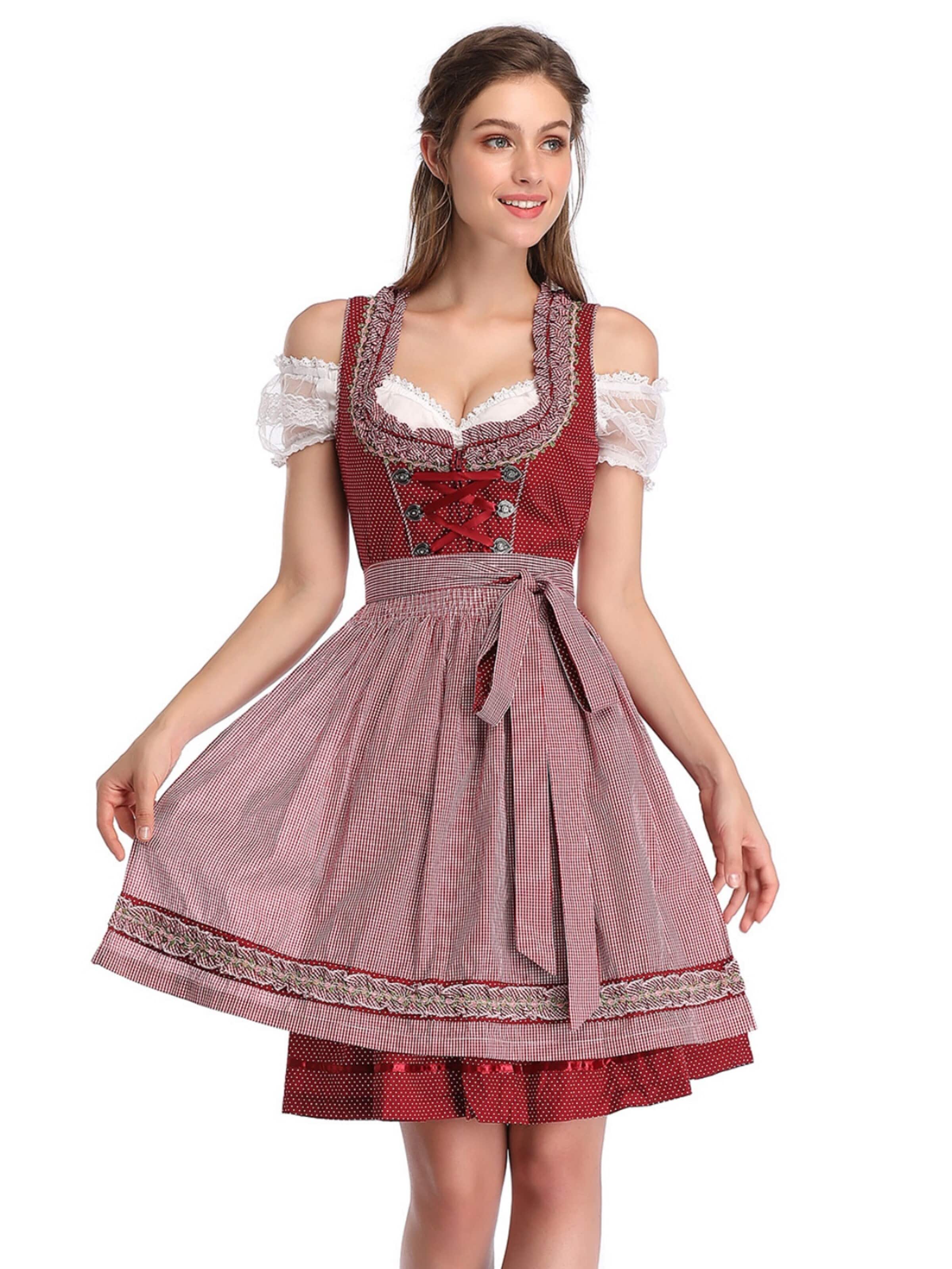 Yesfashion Dirndl w kolorze czerwony
